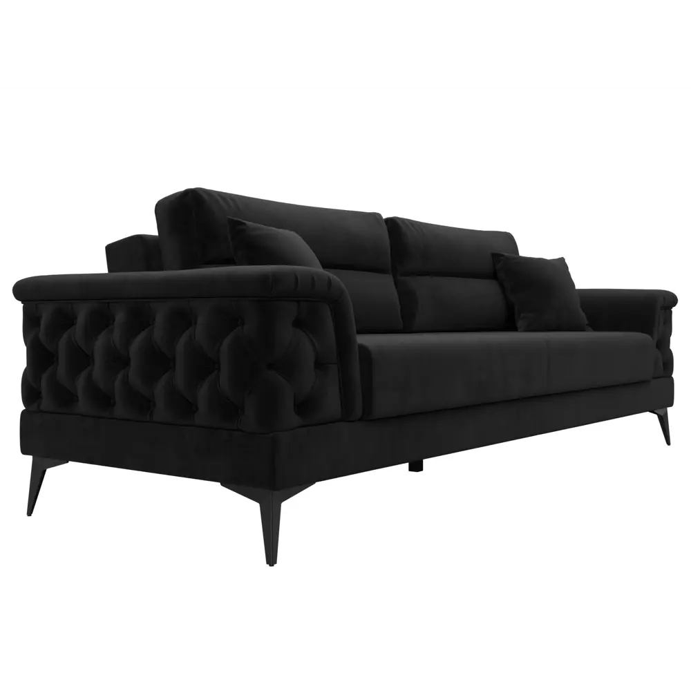 Фото 4 Диван Лига диванов Лига-023 260x96x97 см велюр цвет черный Фото 4 Диван Лига диванов Лига-023 260x96x97 см велюр цвет черный