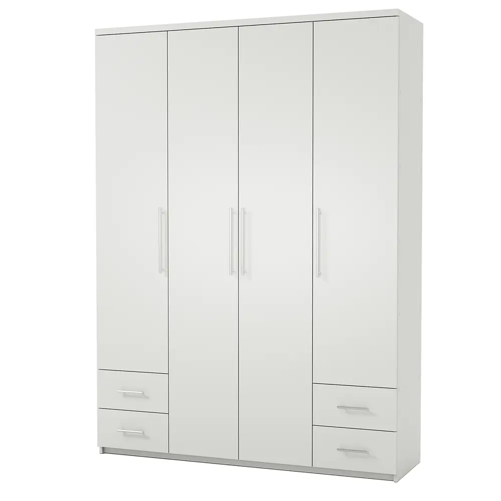 Фото 2 Шкаф распашной Гамма 160x240x45 см ЛДСП цвет белый текстурный