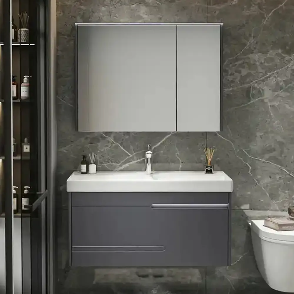 Фото Комплект мебели Ceruttispa OGLIO 80 10030 с зеркальным шкафом 80см