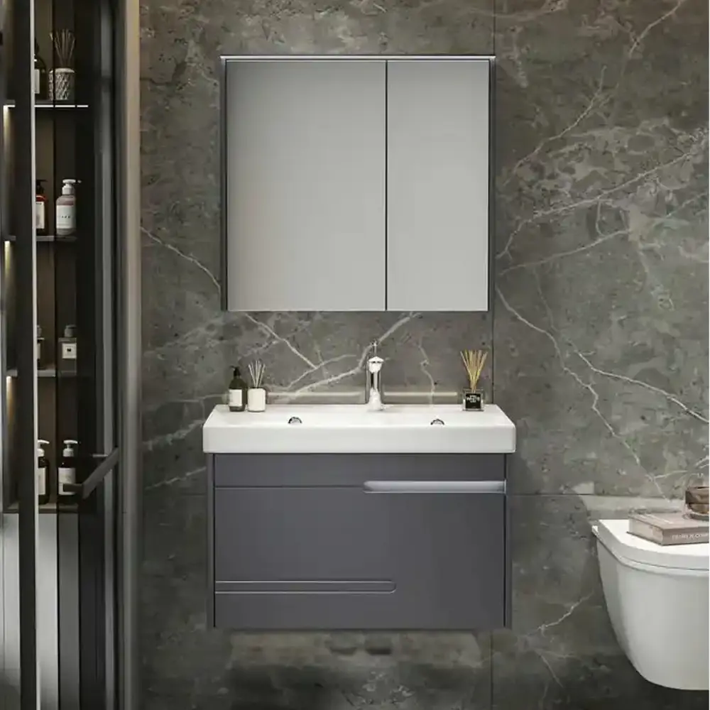 Фото 3 Комплект мебели Ceruttispa OGLIO 80 10030 с зеркальным шкафом 80см