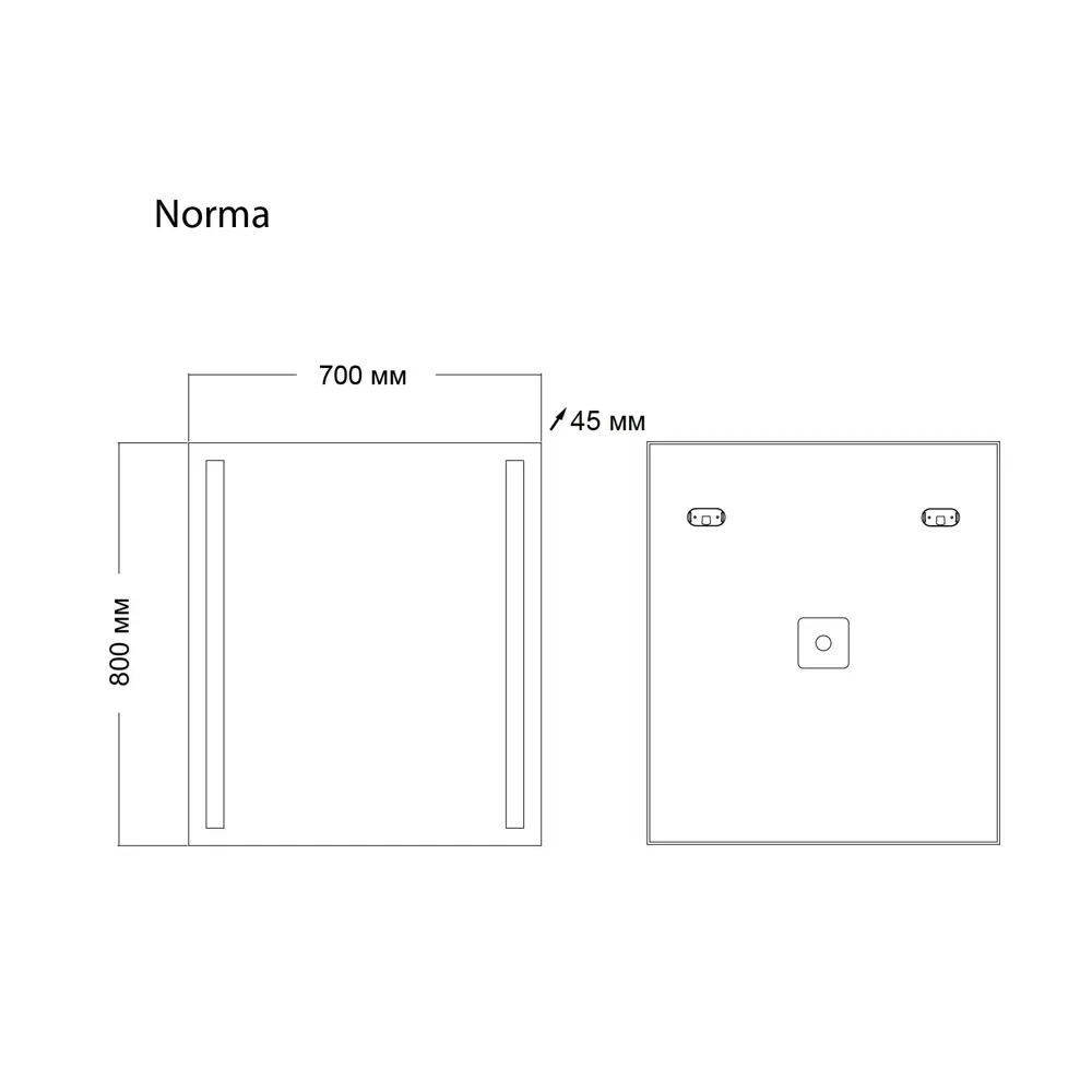 Фото 4 Зеркало для ванной Grossman Norma 107080 с подсветкой 80x70см Фото 4 Зеркало для ванной Grossman Norma 107080 с подсветкой 80x70см