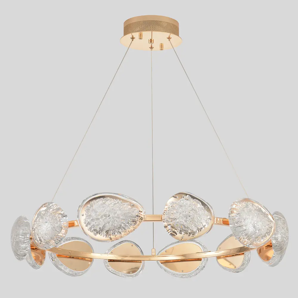 Фото 3 Люстра подвесная светодиодная Crystal Lux Felicidad sp96w с пультом управления нейтральный белый свет цвет золото Фото 3 Люстра подвесная светодиодная Crystal Lux Felicidad sp96w с пультом управления нейтральный белый свет цвет золото
