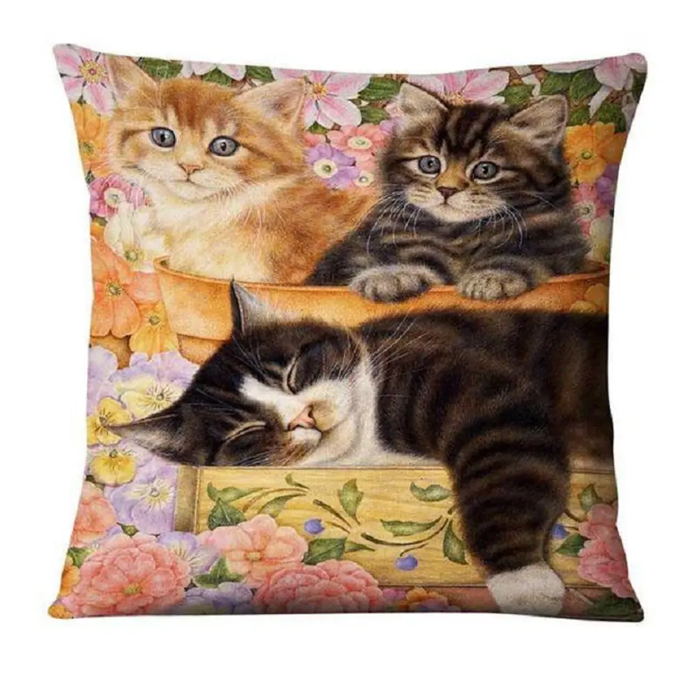 Фото Подушка декоративная Zaberite Котята в саду 01002, 40x40 см Фото Подушка декоративная Zaberite Котята в саду 01002, 40x40 см
