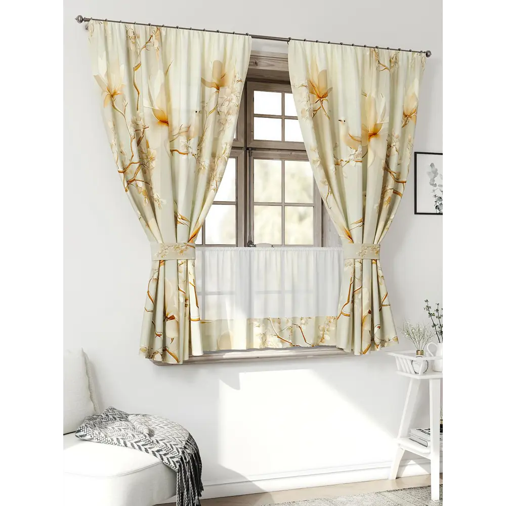 Фото 3 Комплект штор Comfy way Иномик - 75 CW705075-160 на шторной ленте 160x150 см цвет бежевый Фото 3 Комплект штор Comfy way Иномик - 75 CW705075-160 на шторной ленте 160x150 см цвет бежевый