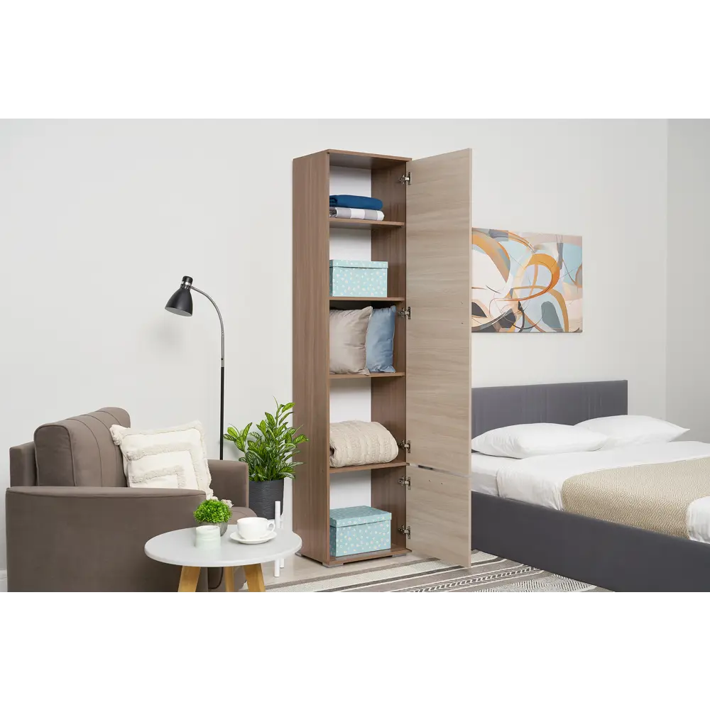 Фото 5 Шкаф Эра 50x203.2x35.4 см ЛДСП цвет ясень шимо Фото 5 Шкаф Эра 50x203.2x35.4 см ЛДСП цвет ясень шимо