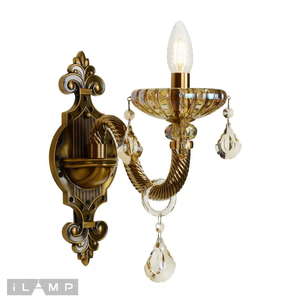 Фото 2 Настенный светильник Ilamp Asia 81069-1 br цвет бронза Фото 2 Настенный светильник Ilamp Asia 81069-1 br цвет бронза