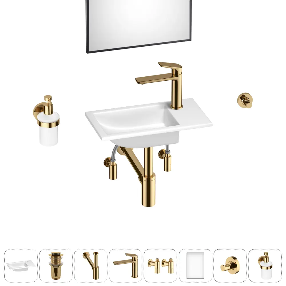 Фото Мини-раковина для ванной или туалета Wellsee WC Area 202011935 комплект для санузла Фото Мини-раковина для ванной или туалета Wellsee WC Area 202011935 комплект для санузла