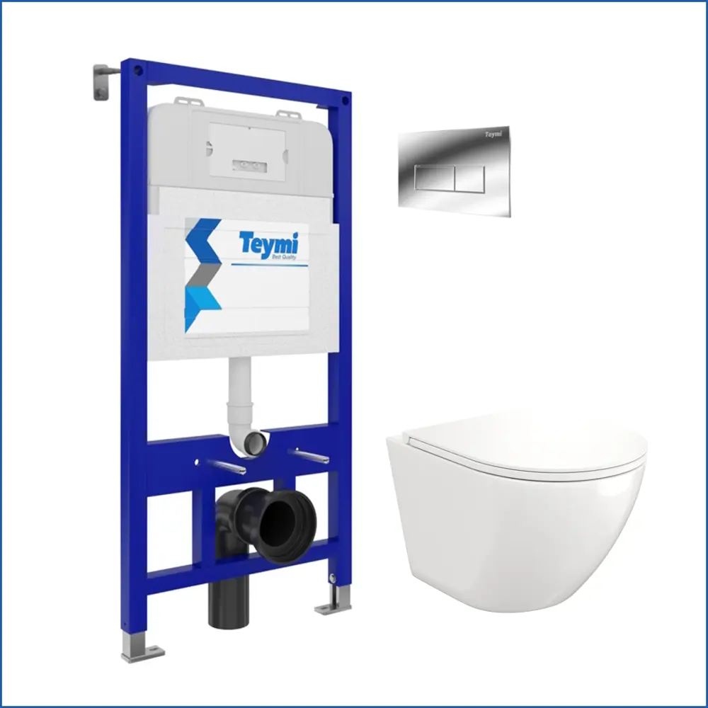 Фото 2 Комплект Teymi T70717 5 в 1: инсталляция Aina 52, клавиша смыва Helmi хром, подвесной унитаз с микролифтом Lina S, крепеж Фото 2 Комплект Teymi T70717 5 в 1: инсталляция Aina 52, клавиша смыва Helmi хром, подвесной унитаз с микролифтом Lina S, крепеж