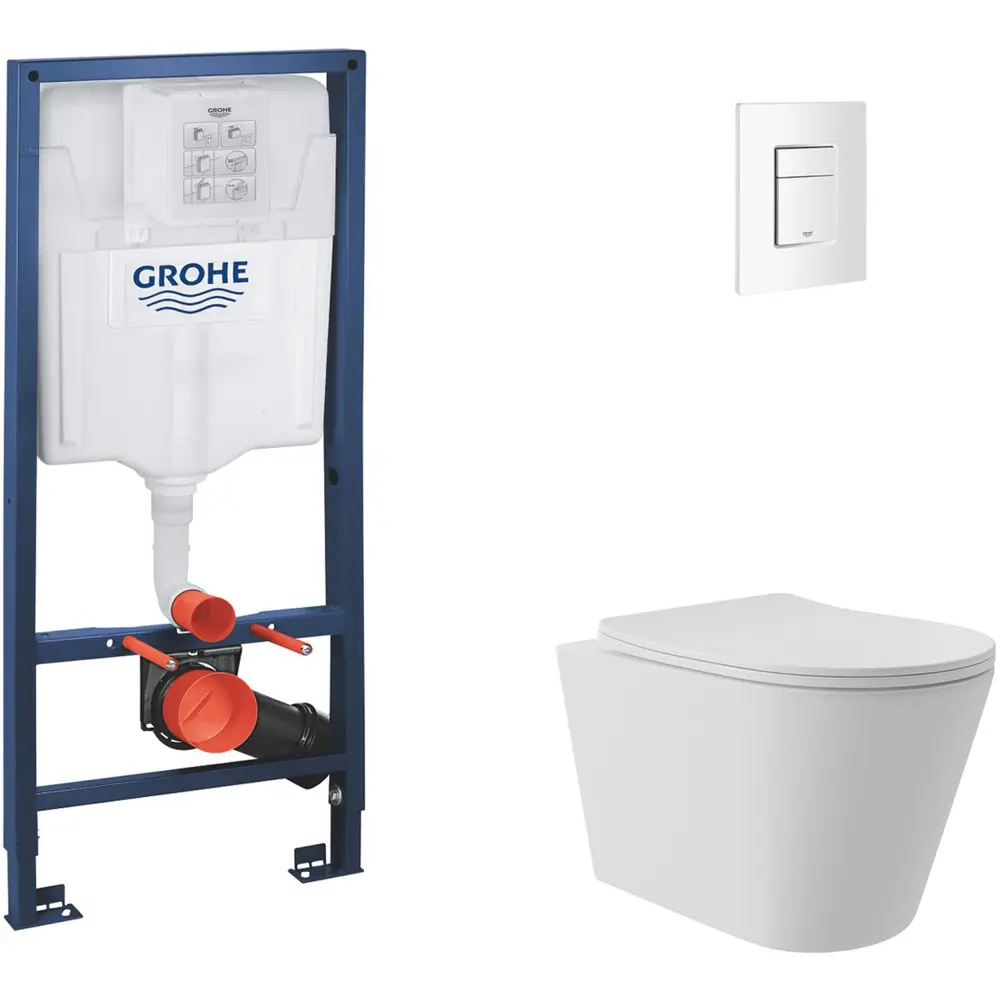 Фото 2 Инсталляция GROHE Rapid SL 3 в 1 с клавишей Skate Cosmopolitan альпин-белый (38772SH0) и унитаз Long 520*365 Vortex Soft-Close белый матов конус Фото 2 Инсталляция GROHE Rapid SL 3 в 1 с клавишей Skate Cosmopolitan альпин-белый (38772SH0) и унитаз Long 520*365 Vortex Soft-Close белый матов конус