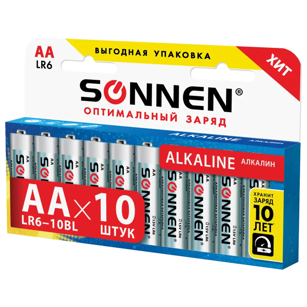 Фото 5 Батарейка Sonnen AA (LR6) алкалиновая 10 шт. Фото 5 Батарейка Sonnen AA (LR6) алкалиновая 10 шт.