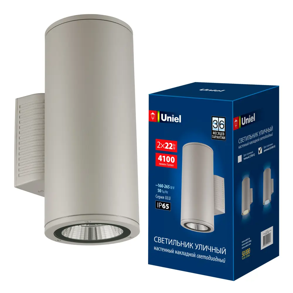 Фото 2 Архитектурный накладной светодиодный cветильник ULU-S22D-2x22W/6400K IP65 LIGHT GREY Дневной свет 6400K Корпус светло-серый TM Uniel Фото 2 Архитектурный накладной светодиодный cветильник ULU-S22D-2x22W/6400K IP65 LIGHT GREY Дневной свет 6400K Корпус светло-серый TM Uniel