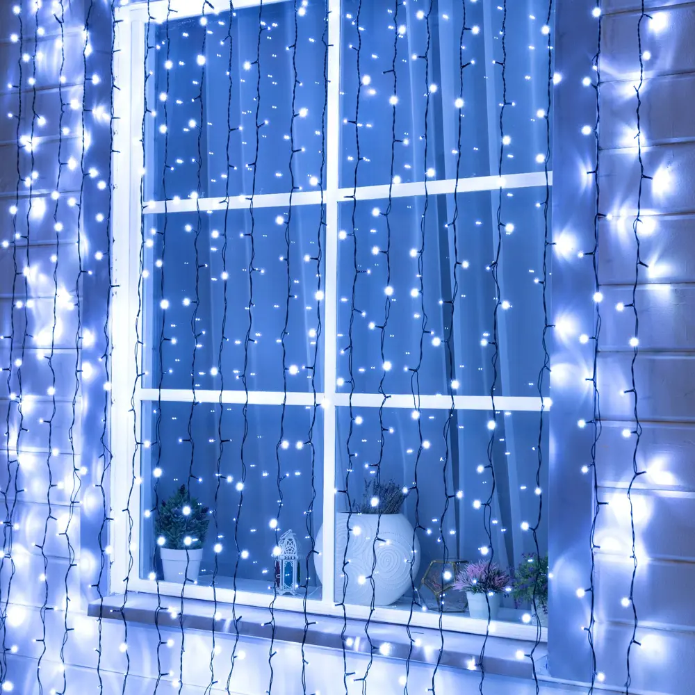Фото 2 Электрогирлянда универсальная Luazon lighting 3584240 занавес 2x2 м 760 ламп прозрачный 1 режимов работы Фото 2 Электрогирлянда универсальная Luazon lighting 3584240 занавес 2x2 м 760 ламп прозрачный 1 режимов работы