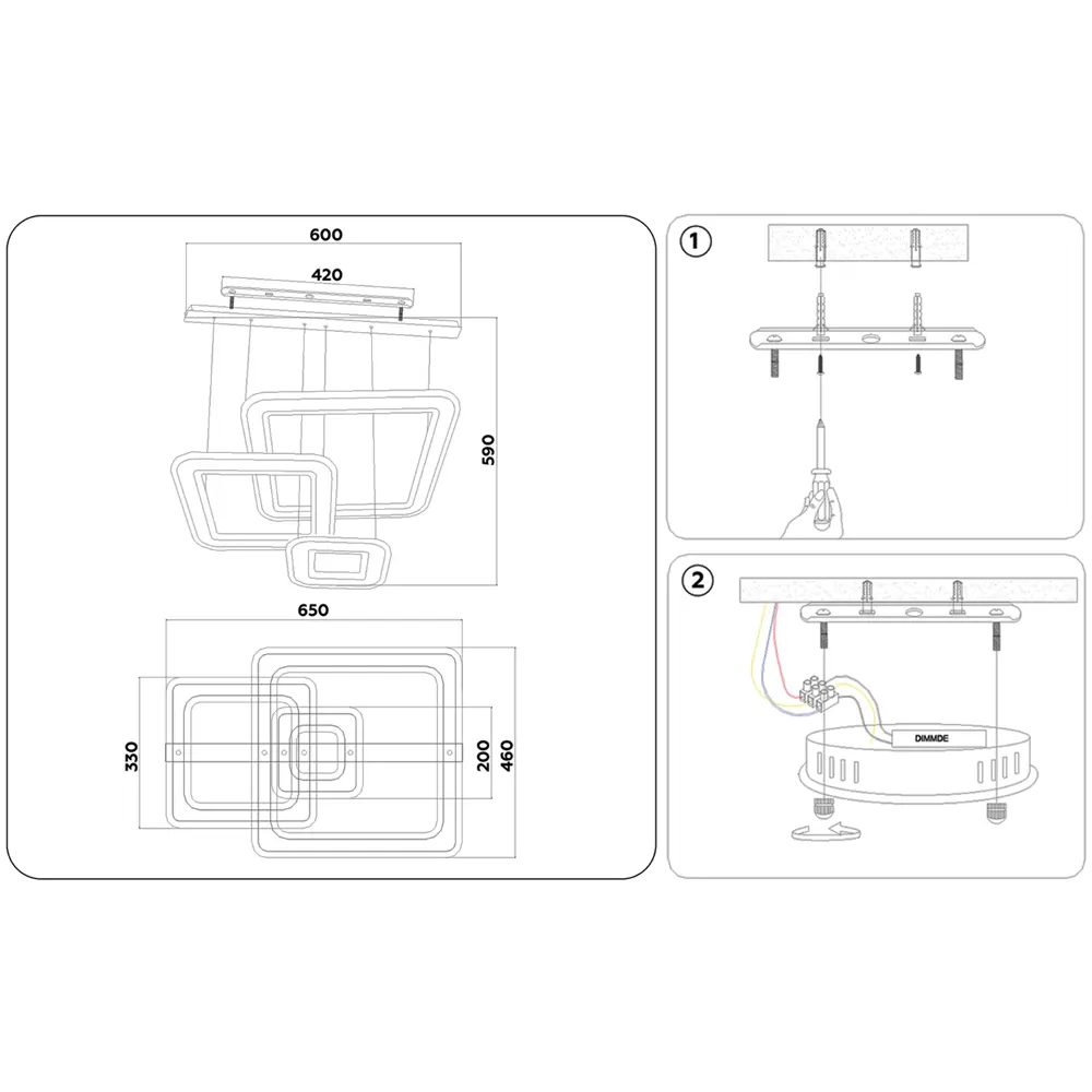 Фото 4 Светильник подвесной светодиодный Ambrella Light Acrylica с пультом управления 14 м² нейтральный белый свет цвет белый