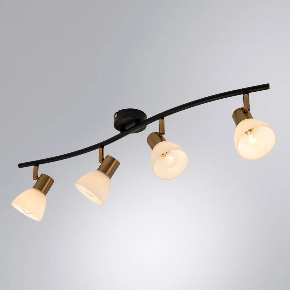 Фото 2 Спот поворотный ARTE LAMP A3117PL-4BK FALENA 4 лампы цвет черный Фото 2 Спот поворотный ARTE LAMP A3117PL-4BK FALENA 4 лампы цвет черный