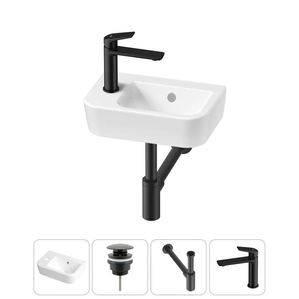 Фото Раковина Lavinia boho one 20217306R 37см цвет раковина 4 в 1: донный клапан, сифон, смеситель