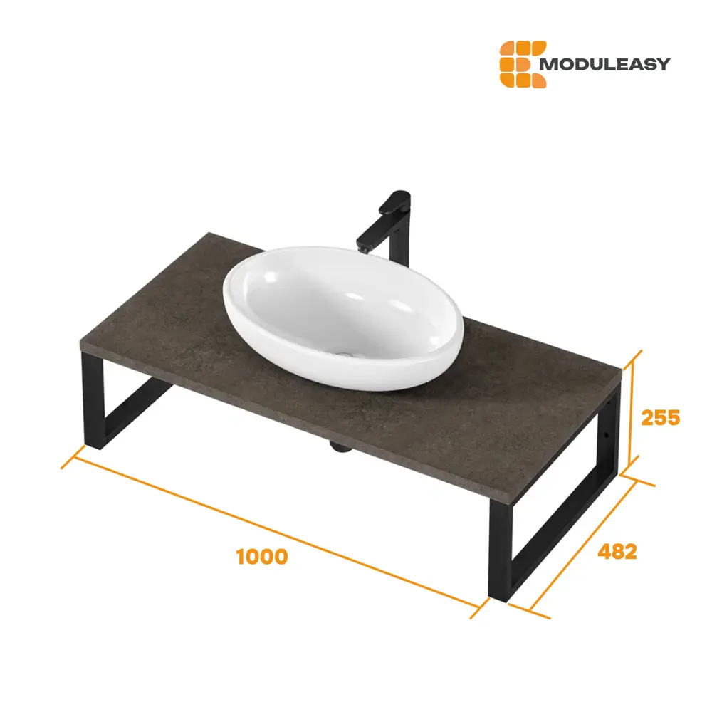 Фото 8 Столешница в ванную Moduleasy Ц0000038959 100x48.2см МДФ цвет серый/серебристый Фото 8 Столешница в ванную Moduleasy Ц0000038959 100x48.2см МДФ цвет серый/серебристый
