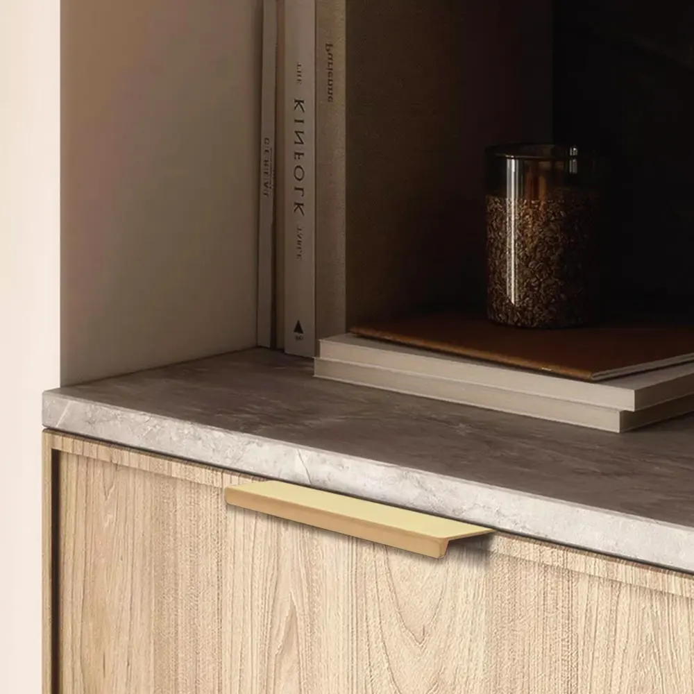 Фото 2 Мебельная ручка-профиль L=80 м/о 64 сатиновое золото комплект 4 шт Фото 2 Мебельная ручка-профиль L=80 м/о 64 сатиновое золото комплект 4 шт