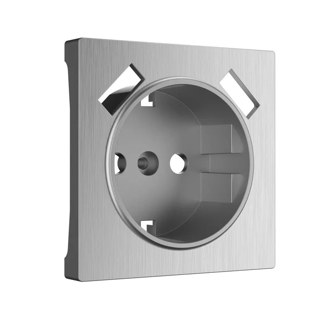 Фото 3 Накладка Werkel для розетки USB цвет серебряный рифленый Фото 3 Накладка Werkel для розетки USB цвет серебряный рифленый