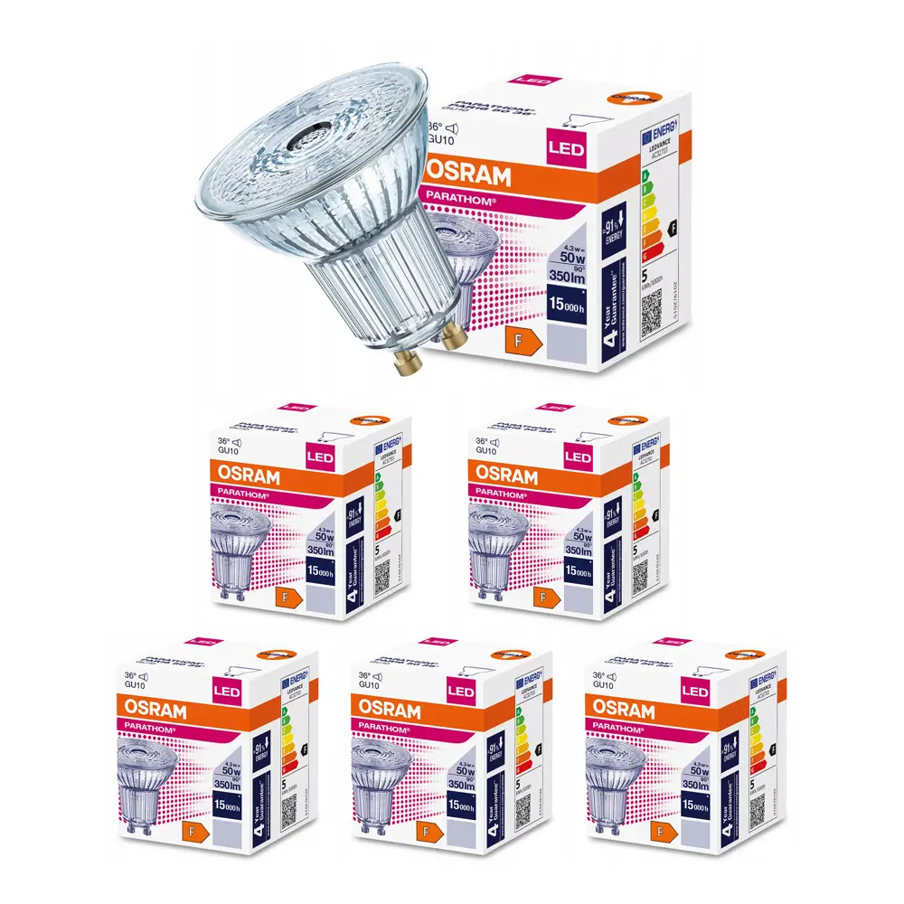 Фото Набор ламп светодиодных Osram 4058075608078-5 GU10 220-240 В 4.3 Вт спот 350 Лм нейтральный белый свет 5 шт Фото Набор ламп светодиодных Osram 4058075608078-5 GU10 220-240 В 4.3 Вт спот 350 Лм нейтральный белый свет 5 шт