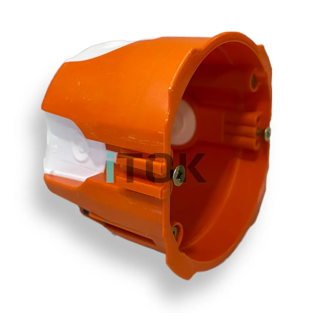Фото 8 Подрозетник iTOK KU-XL 68-65 M 73x65 мм под гипсокартон с саморезами IP30 цвет оранжевый 10 шт. Фото 8 Подрозетник iTOK KU-XL 68-65 M 73x65 мм под гипсокартон с саморезами IP30 цвет оранжевый 10 шт.