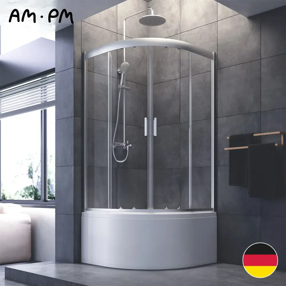 Фото 7 Душевой уголок Am.pm Gem W90G-401A090WT_7214 1/4 круга 90x90см хромированный профиль эффект стекла прозрачный Фото 7 Душевой уголок Am.pm Gem W90G-401A090WT_7214 1/4 круга 90x90см хромированный профиль эффект стекла прозрачный