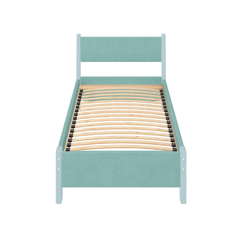 Фото 2 Кровать Solarius Мишка орто основание 100 x 80 x 200 см дерево цвет тиффани;голубой Фото 2 Кровать Solarius Мишка орто основание 100 x 80 x 200 см дерево цвет тиффани;голубой