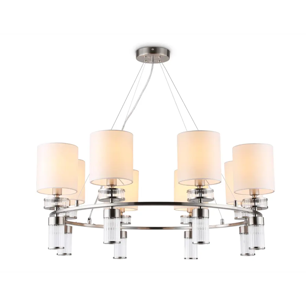Фото Люстра подвесная Ambrella light High light Lh71293 8 ламп 32 м² цвет белый, никель Фото Люстра подвесная Ambrella light High light Lh71293 8 ламп 32 м² цвет белый, никель