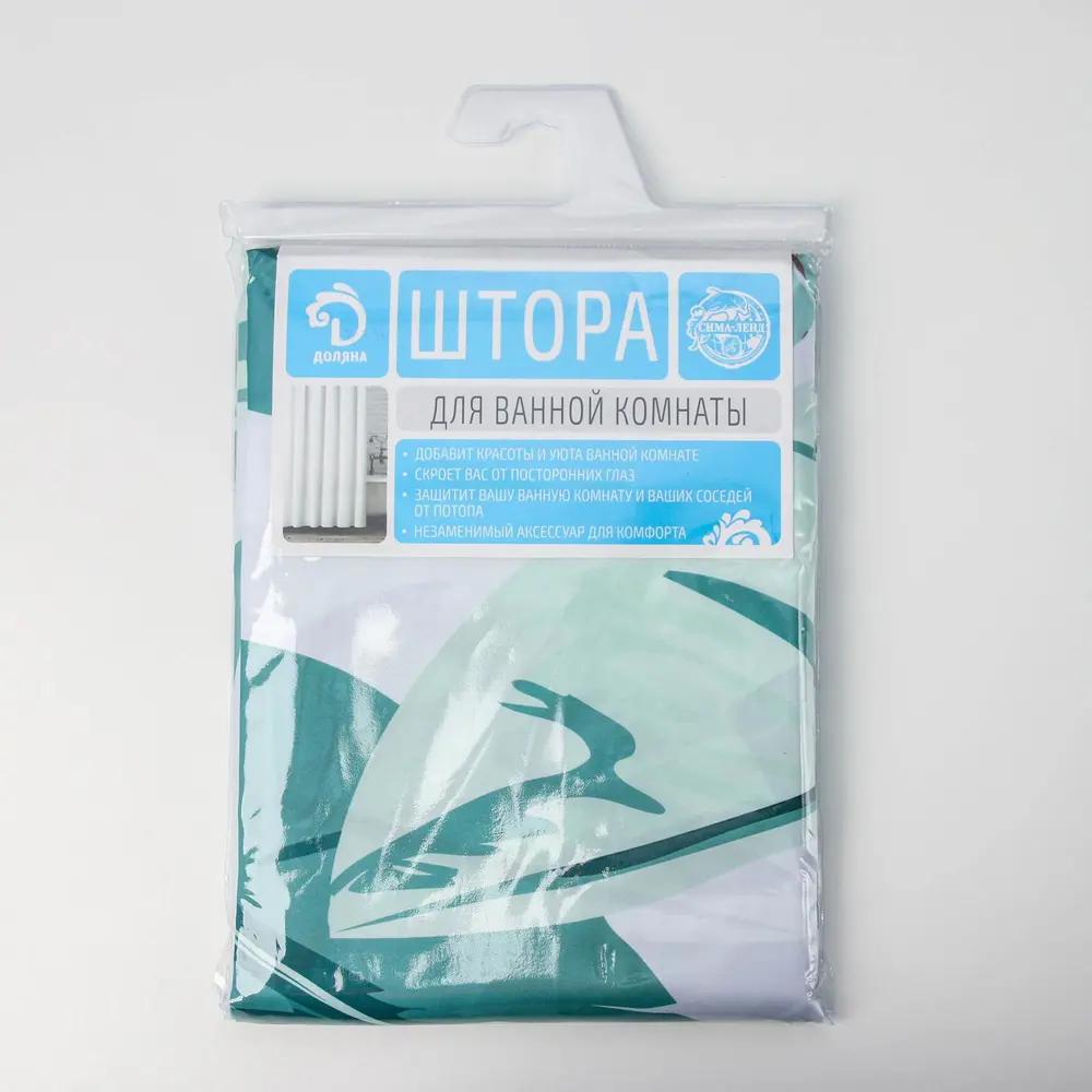 Фото 4 Шторка для ванной комнаты Доляна 3096031 180x180см цвет разноцветный