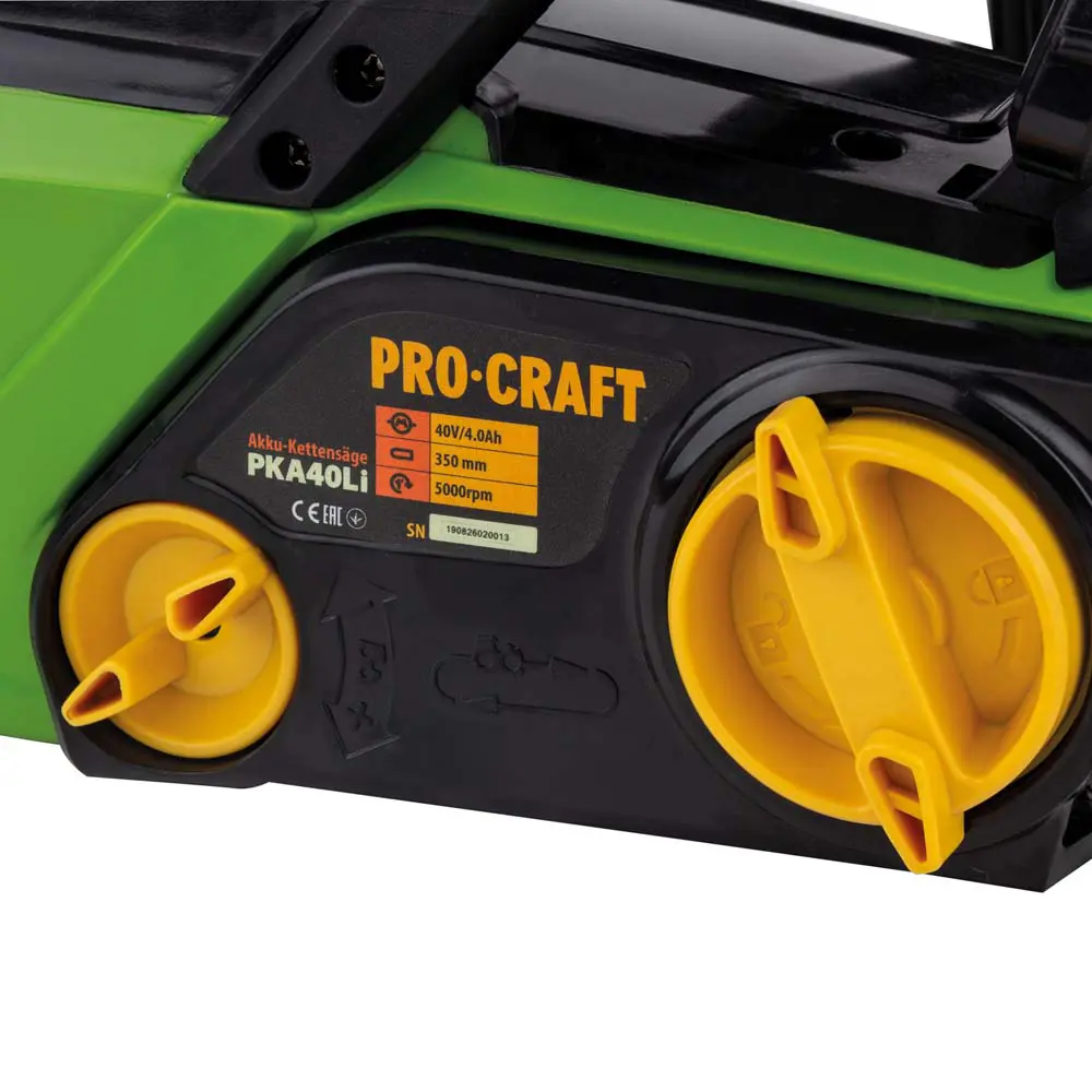 Фото 8 Пила аккумуляторная бесщёточная Procraft Pka-40li 40 В шина 35 см 1x4 Ач АКБ и ЗУ в комплекте Фото 8 Пила аккумуляторная бесщёточная Procraft Pka-40li 40 В шина 35 см 1x4 Ач АКБ и ЗУ в комплекте