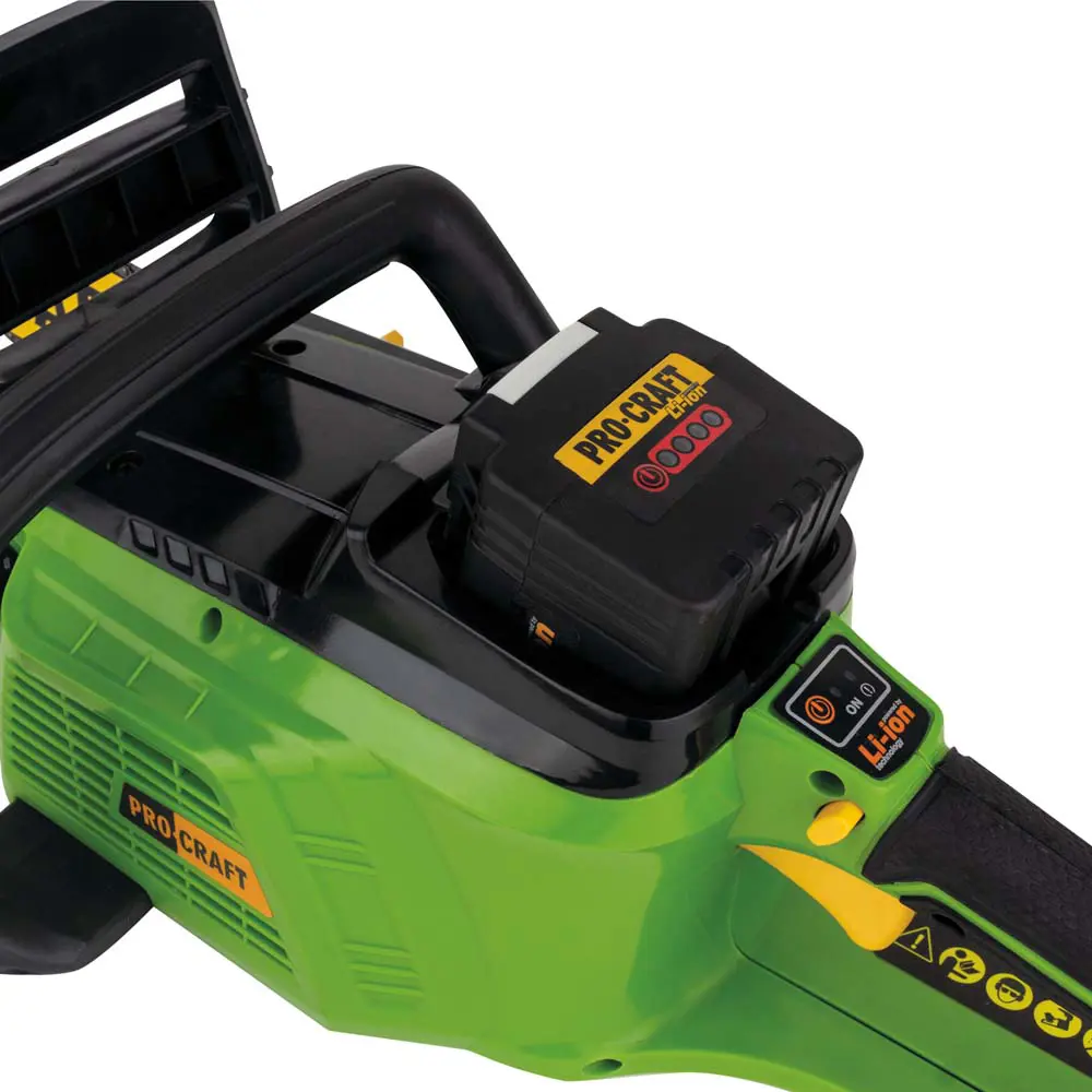 Фото 5 Пила аккумуляторная бесщёточная Procraft Pka-40li 40 В шина 35 см 1x4 Ач АКБ и ЗУ в комплекте Фото 5 Пила аккумуляторная бесщёточная Procraft Pka-40li 40 В шина 35 см 1x4 Ач АКБ и ЗУ в комплекте