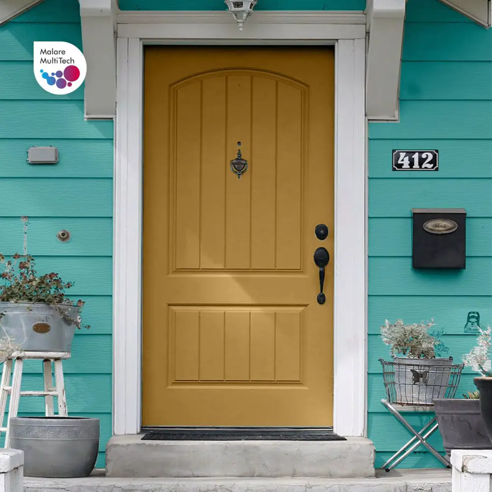 Фото 6 Краска для окон и дверей Malare Latex антисептическая быстросохнущая без запаха матовая цвет аквамарин 2 кг