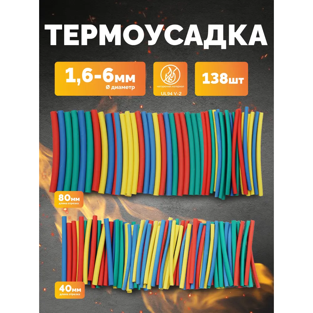 Фото 4 Набор термоусадочных трубок Мемотерм-ММ цвет мультколор 138 шт. Фото 4 Набор термоусадочных трубок Мемотерм-ММ цвет мультколор 138 шт.