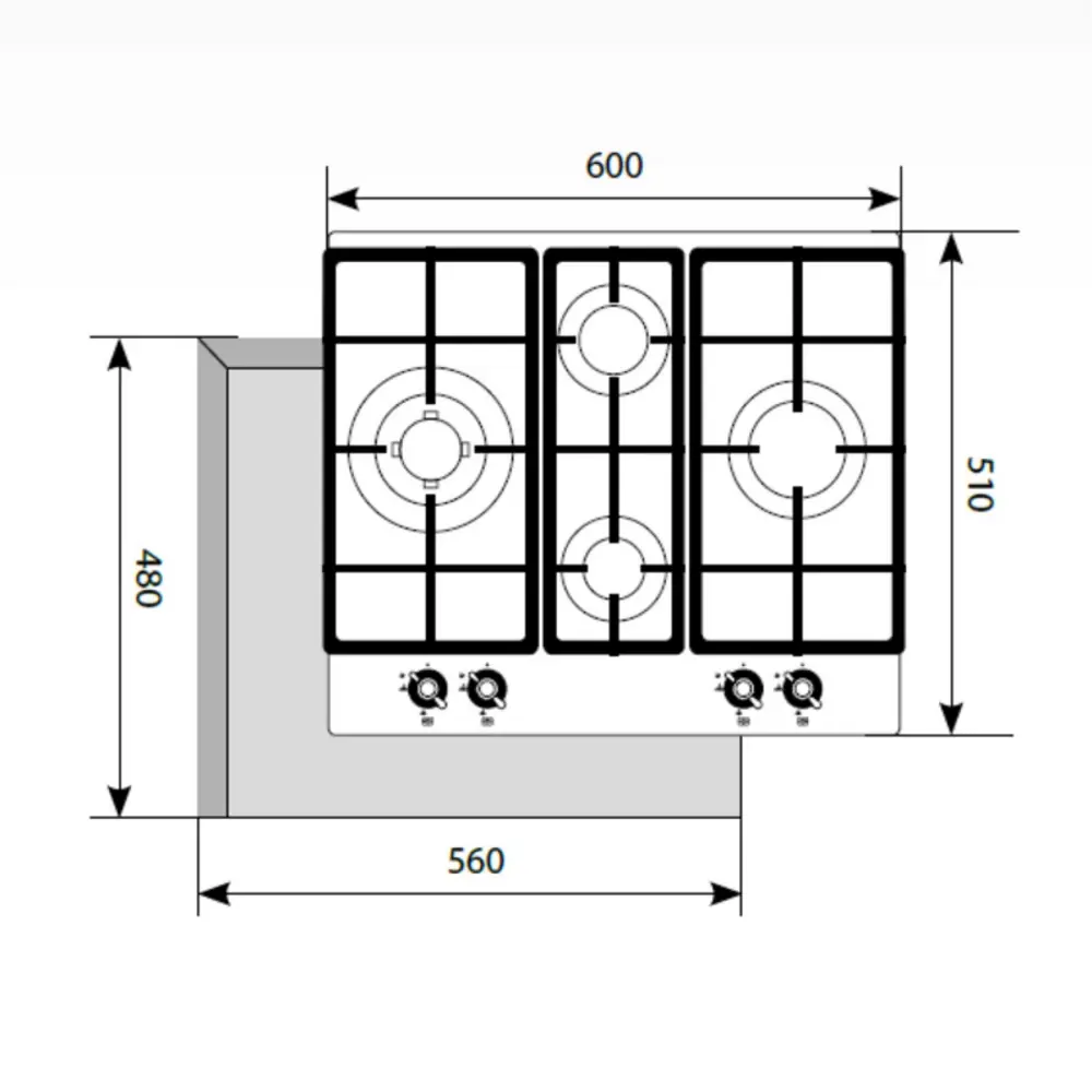 Фото 3 Газовая варочная панель Lex GVG 6043C IV LIGHT 60 см 4 конфорки цвет белый Фото 3 Газовая варочная панель Lex GVG 6043C IV LIGHT 60 см 4 конфорки цвет белый