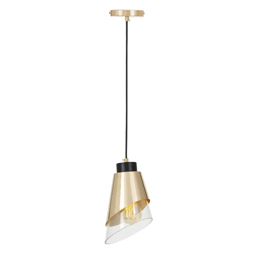 Фото 2 Светильник подвесной Lumina Deco Fabro Ldp 7013-1 f.gd+pr 1 лампа 3 м² цвет прозрачный Фото 2 Светильник подвесной Lumina Deco Fabro Ldp 7013-1 f.gd+pr 1 лампа 3 м² цвет прозрачный