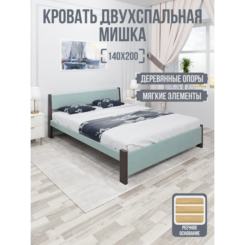 Фото Кровать Solarius Мишка реечное основание 150 x 80 x 210 см дерево цвет тиффани;венге Фото Кровать Solarius Мишка реечное основание 150 x 80 x 210 см дерево цвет тиффани;венге