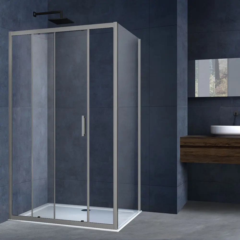 Фото Душевой уголок Vincea Alpha VSR-3AL9011CLGM прямоугольный 110x90см антрацит профиль эффект стекла прозрачный Фото Душевой уголок Vincea Alpha VSR-3AL9011CLGM прямоугольный 110x90см антрацит профиль эффект стекла прозрачный