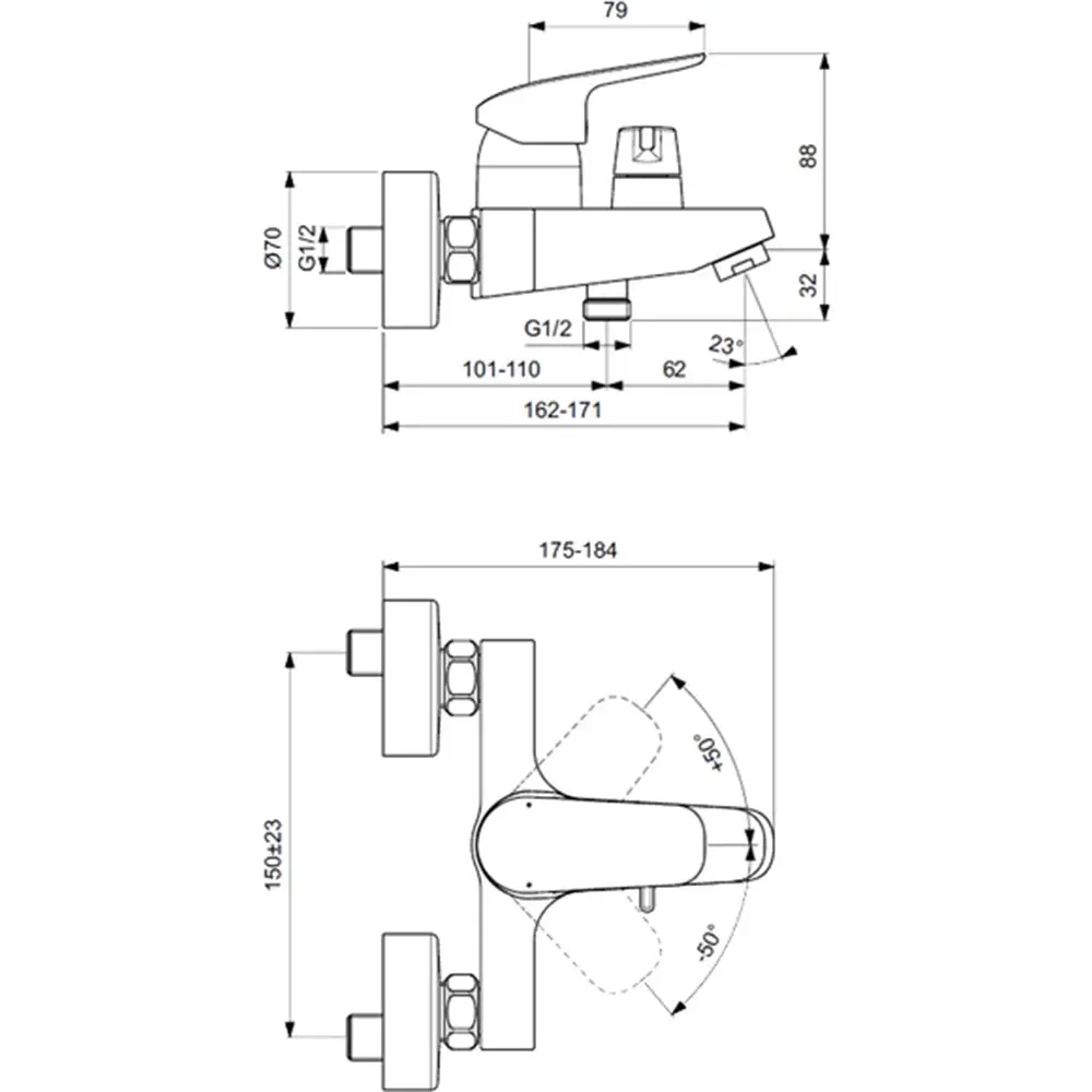 Фото 3 Смеситель для ванны Ideal Standard CERAFLEX B1740AA однорычажный цвет серебро Фото 3 Смеситель для ванны Ideal Standard CERAFLEX B1740AA однорычажный цвет серебро