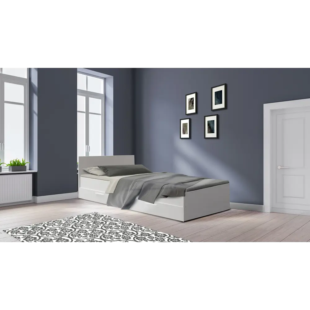 Фото 7 Кровать Adore Trendline Series 99x88x195 см ДСП цвет белый Фото 7 Кровать Adore Trendline Series 99x88x195 см ДСП цвет белый