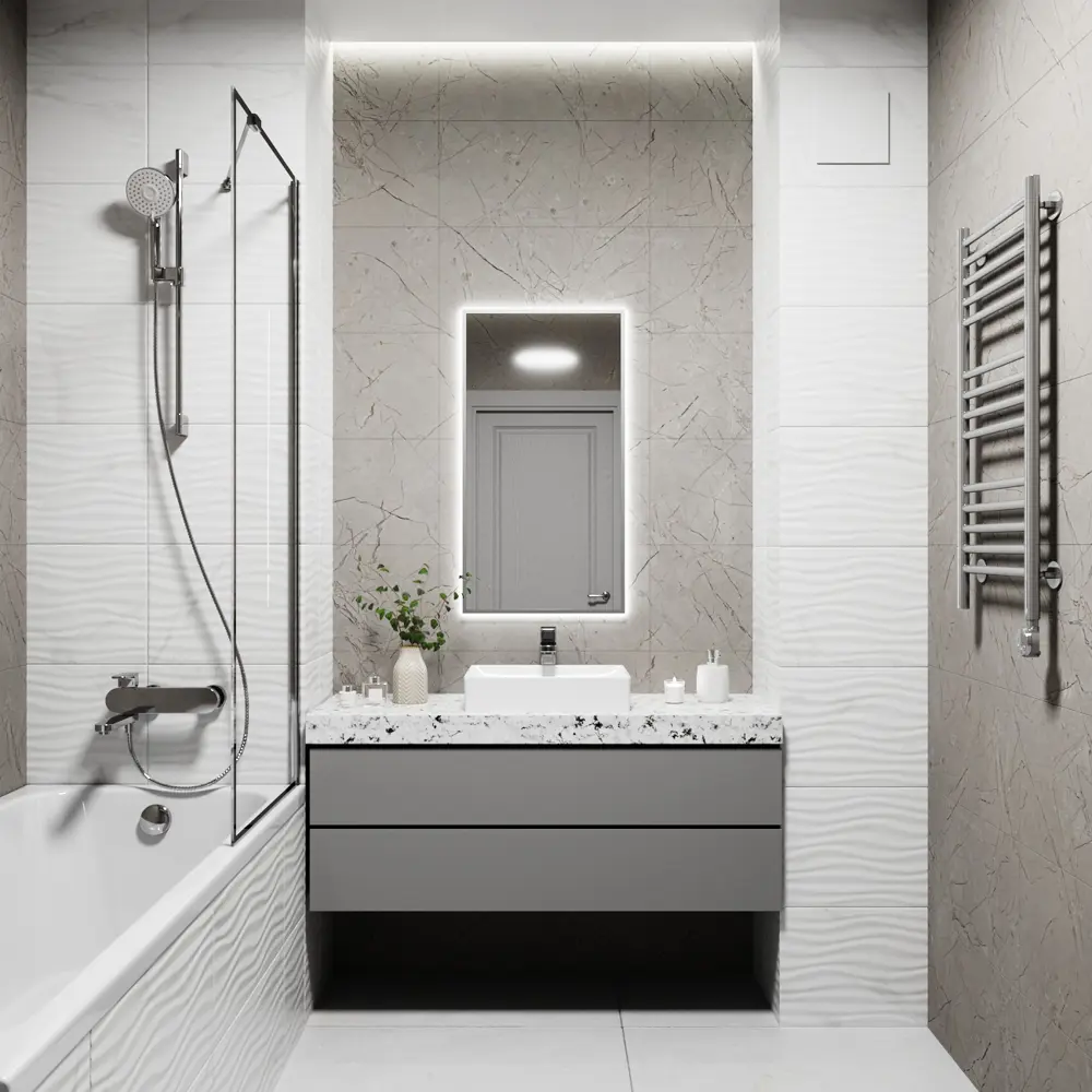 Фото 3 Зеркало со встроенной подсветкой One mirror 9040ссх 40x90 см Фото 3 Зеркало со встроенной подсветкой One mirror 9040ссх 40x90 см
