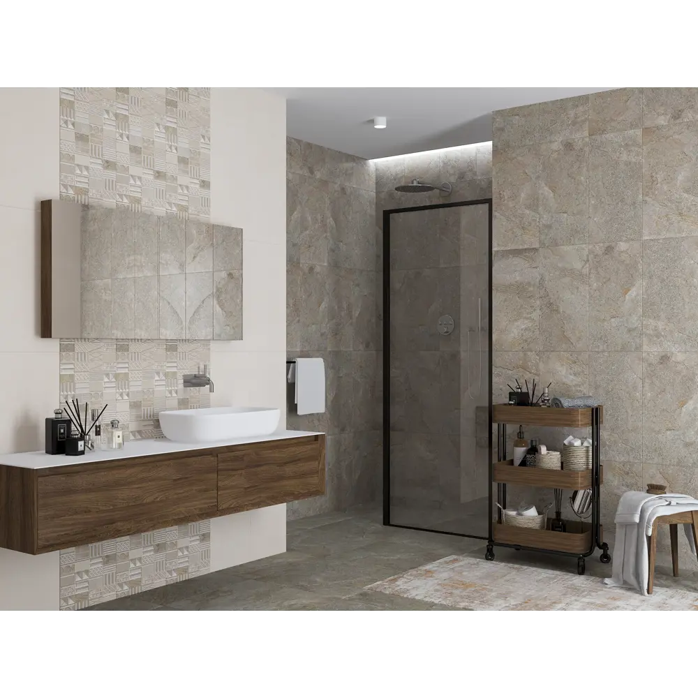 Фото 2 Декор плиточный настенный Azori Stone 588882001 матовый 31.5x63см Фото 2 Декор плиточный настенный Azori Stone 588882001 матовый 31.5x63см