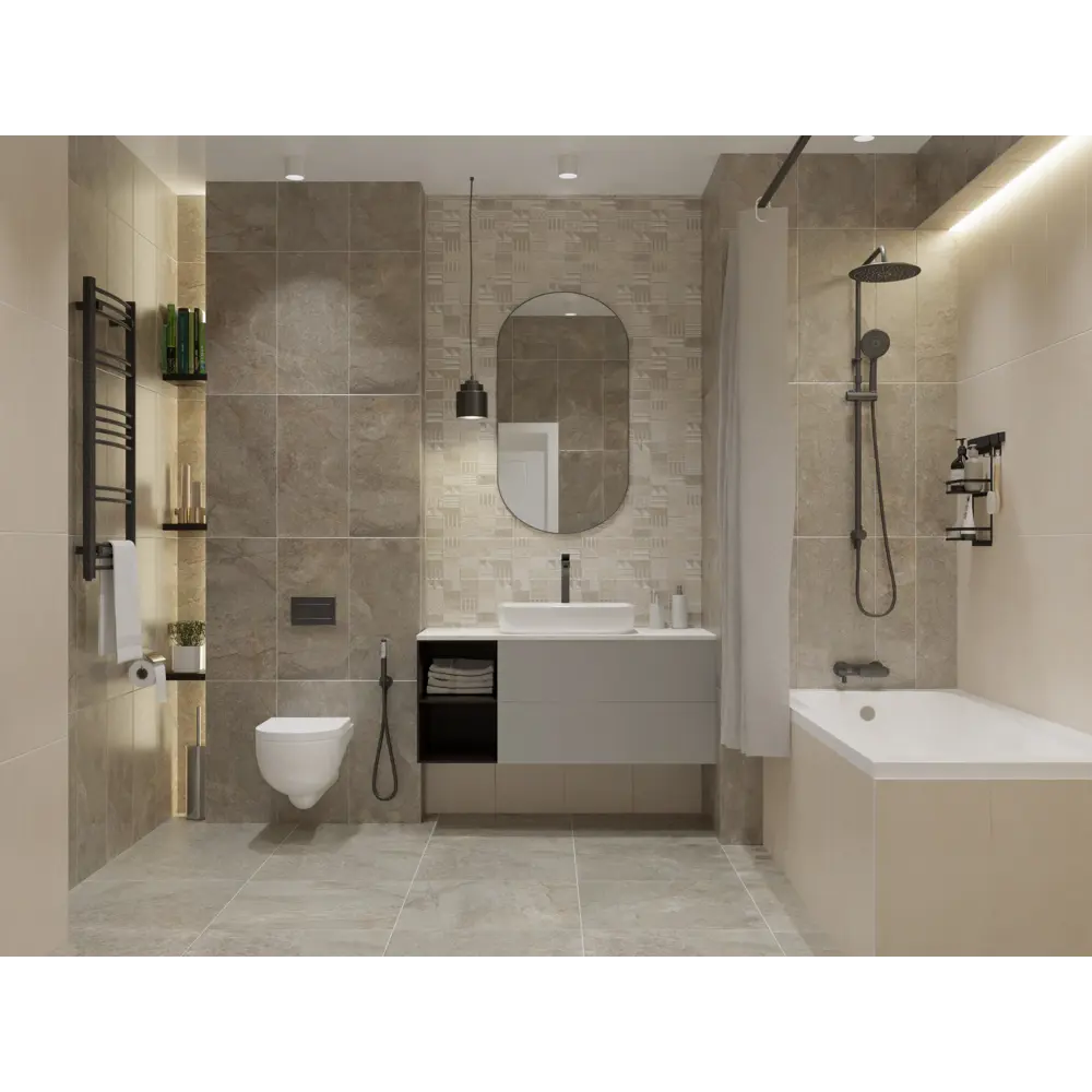 Фото Декор плиточный настенный Azori Stone 588882001 матовый 31.5x63см Фото Декор плиточный настенный Azori Stone 588882001 матовый 31.5x63см
