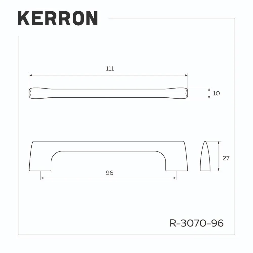Фото 2 Мебельная ручка-рейлинг Kerron R-3070-96 SC матовый хром 96 мм Фото 2 Мебельная ручка-рейлинг Kerron R-3070-96 SC матовый хром 96 мм