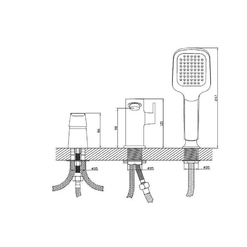 Фото 2 Смеситель для ванны Diadonna D87-111114W однорычажный цвет белый Фото 2 Смеситель для ванны Diadonna D87-111114W однорычажный цвет белый