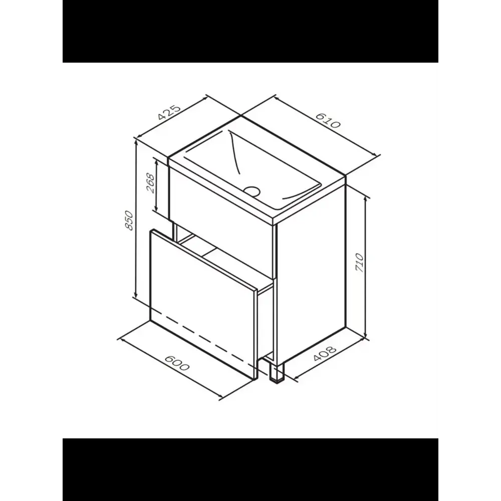 Фото 8 Тумба под раковину подвесная Am.pm M93-FSX0602HF-WCC0602WG 60см цвет коричневый, с раковиной
