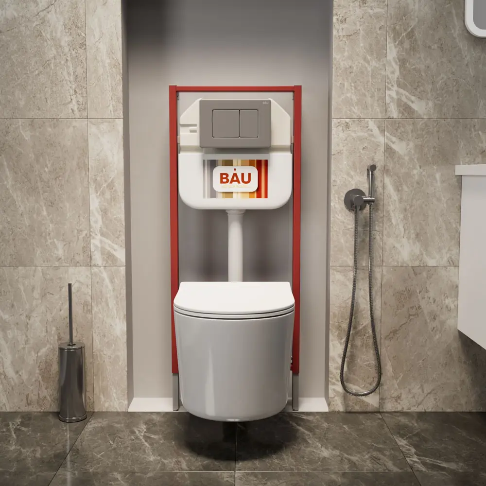 Фото 3 Комплект BAUEDGE NEO45700-NM0003-PRO-Q00017 6 в 1: инсталляция 45, унитаз безободковый Hotel PRO, сиденье, кнопка Stil Gun Grey,, темно-серый Фото 3 Комплект BAUEDGE NEO45700-NM0003-PRO-Q00017 6 в 1: инсталляция 45, унитаз безободковый Hotel PRO, сиденье, кнопка Stil Gun Grey,, темно-серый