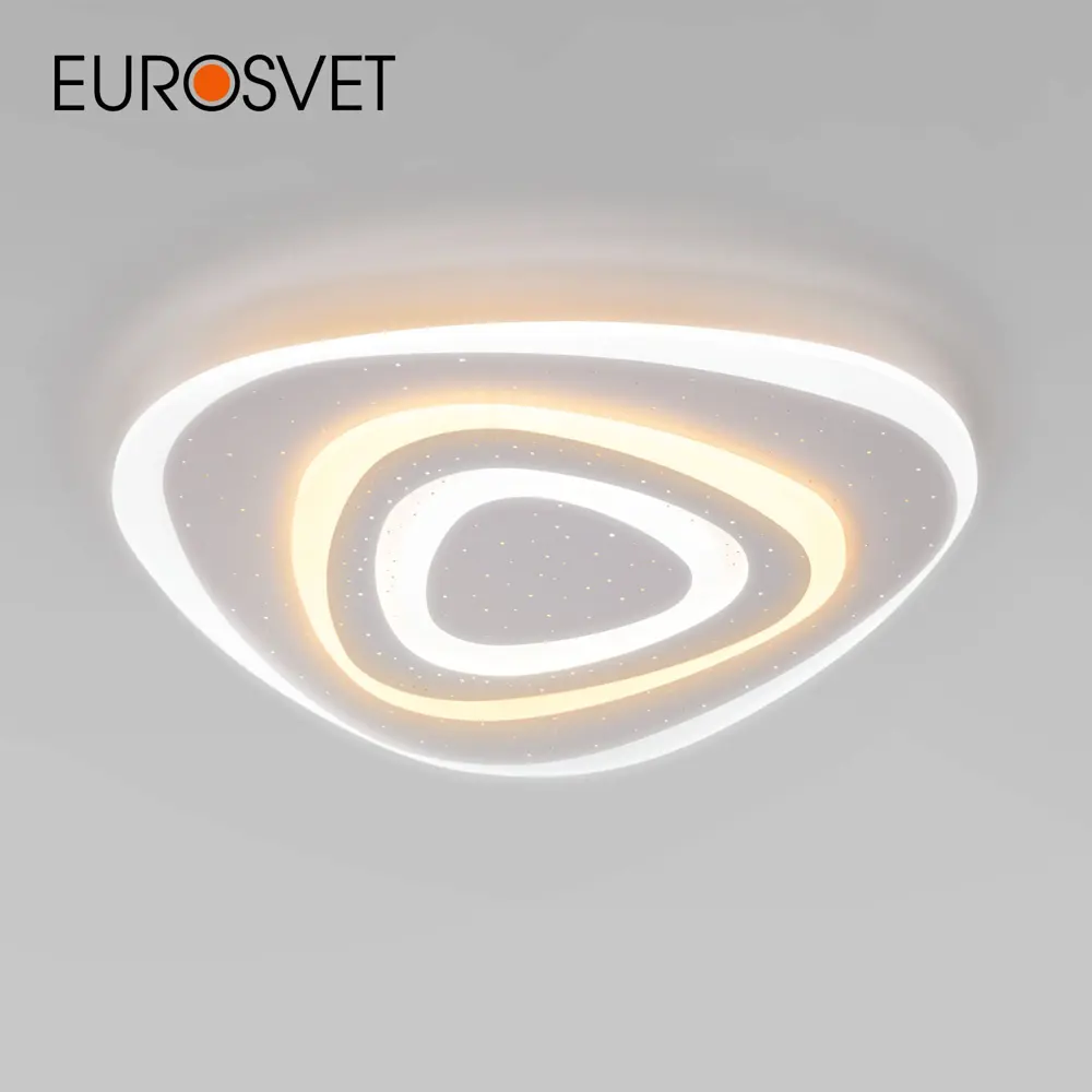 Фото Люстра потолочная светодиодная Eurosvet Siluet с пультом управления 45 м² регулируемый белый свет цвет белый Фото Люстра потолочная светодиодная Eurosvet Siluet с пультом управления 45 м² регулируемый белый свет цвет белый