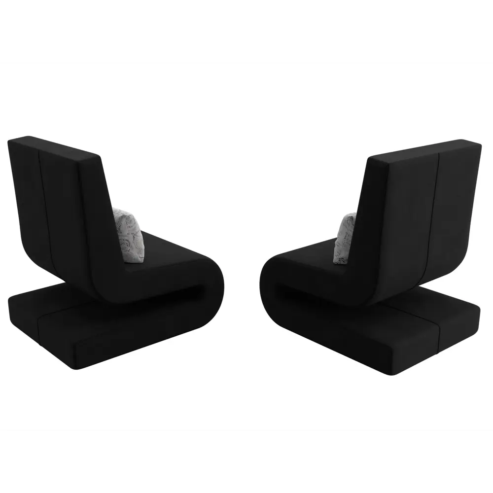 Фото 4 Кресло Волна Лига диванов 115673 65x78x77 см микровельвет/велюр цвет черный/серый 2 шт. Фото 4 Кресло Волна Лига диванов 115673 65x78x77 см микровельвет/велюр цвет черный/серый 2 шт.