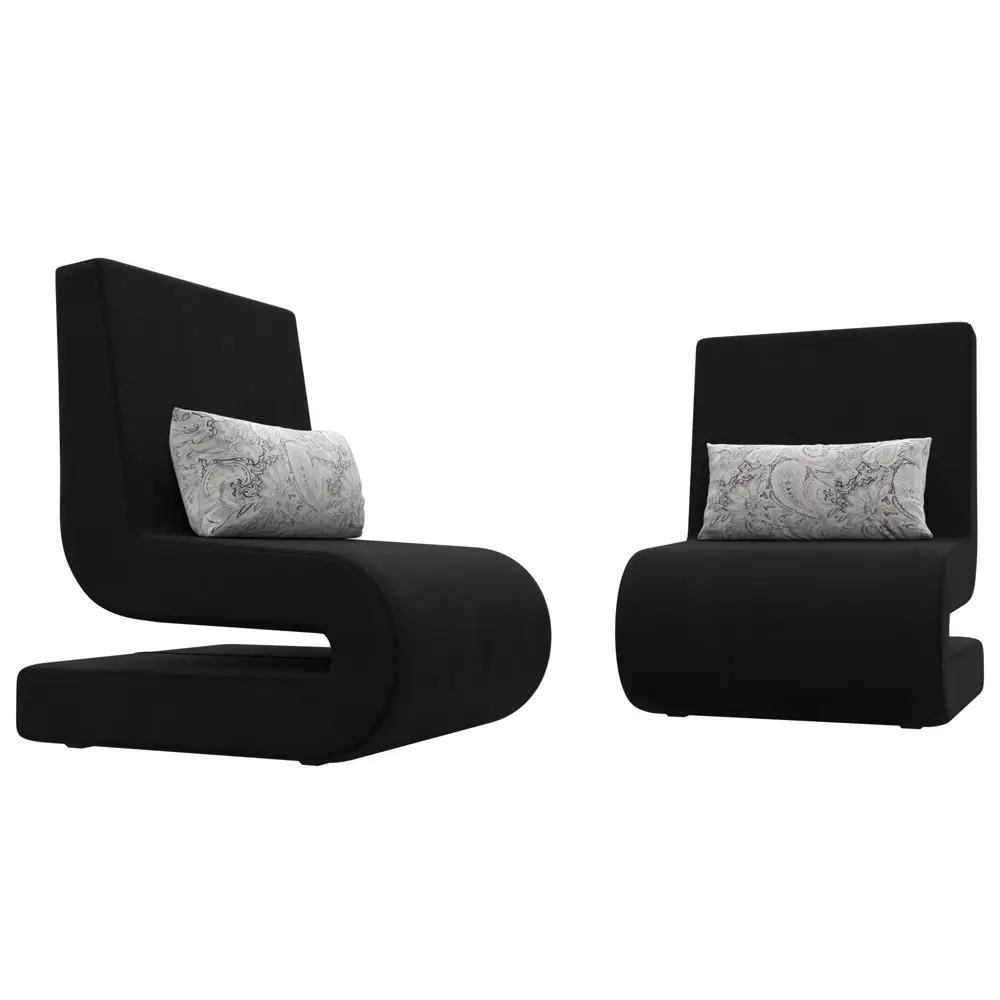 Фото 3 Кресло Волна Лига диванов 115673 65x78x77 см микровельвет/велюр цвет черный/серый 2 шт. Фото 3 Кресло Волна Лига диванов 115673 65x78x77 см микровельвет/велюр цвет черный/серый 2 шт.