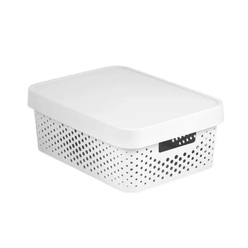 Фото Корзинка для xранения вещей с крышкой Curver INFINITY 11 литров 36x27x14 см белый Фото Корзинка для xранения вещей с крышкой Curver INFINITY 11 литров 36x27x14 см белый