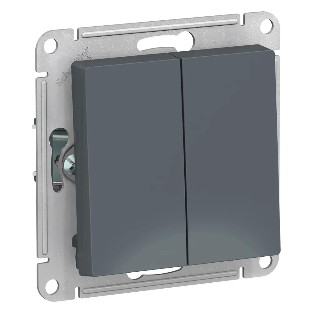Фото Выключатель встраиваемый Systeme Electric AtlasDesign ATN000765 2 клавиши цвет темно-серый Фото Выключатель встраиваемый Systeme Electric AtlasDesign ATN000765 2 клавиши цвет темно-серый